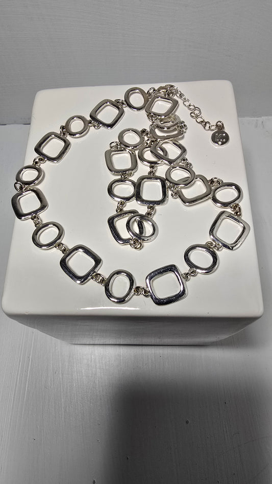 Liz Claiborne Silver-Tone Geometric Chain Necklace