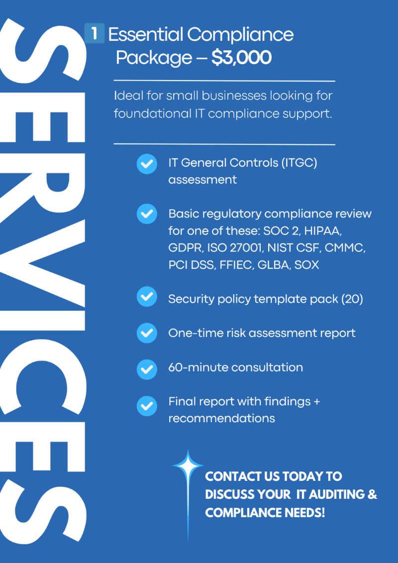 1️⃣ Essential Compliance Services Package – $3,000