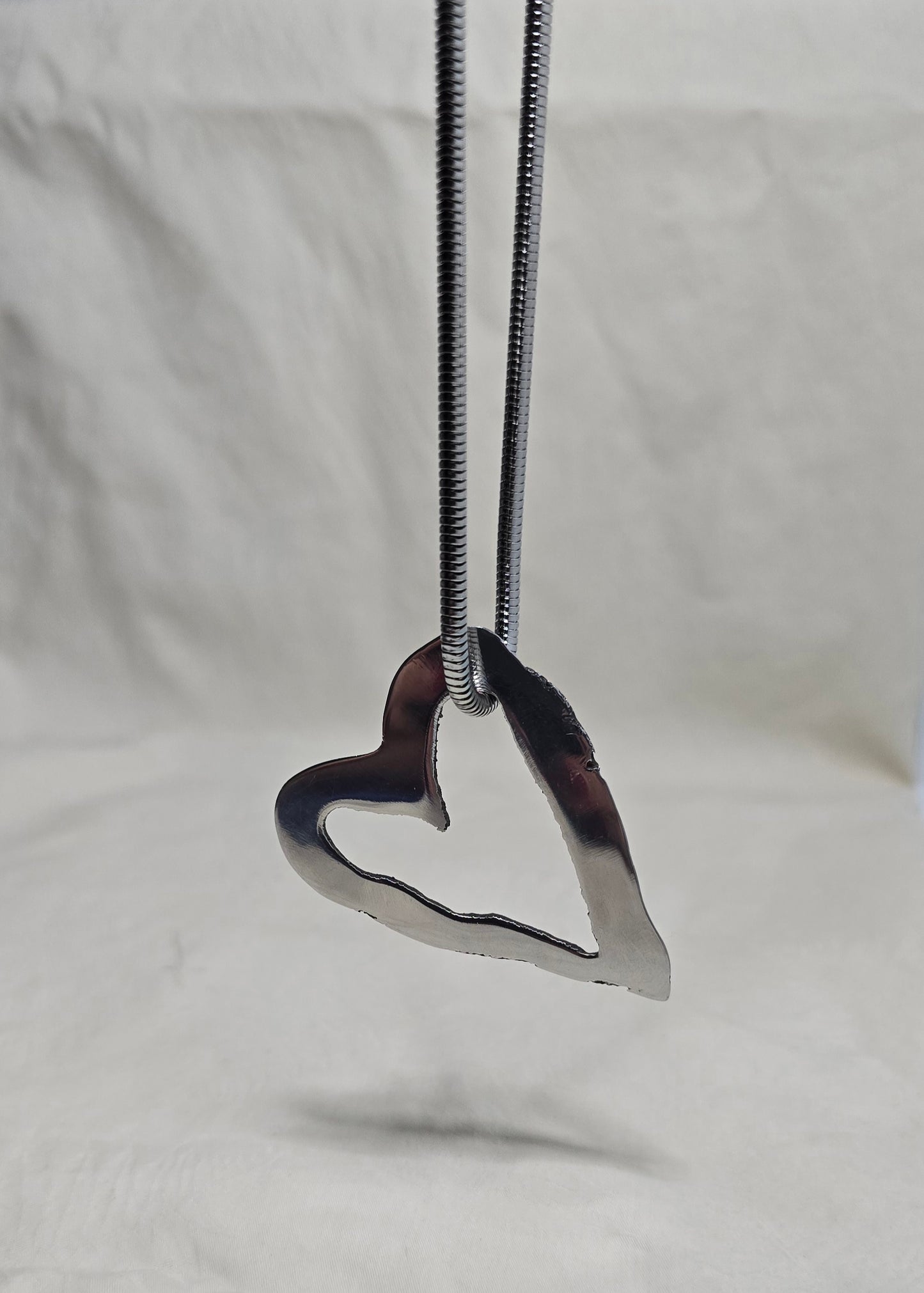 Silver Heart Cutout Pendant Necklace - Women Jewelry