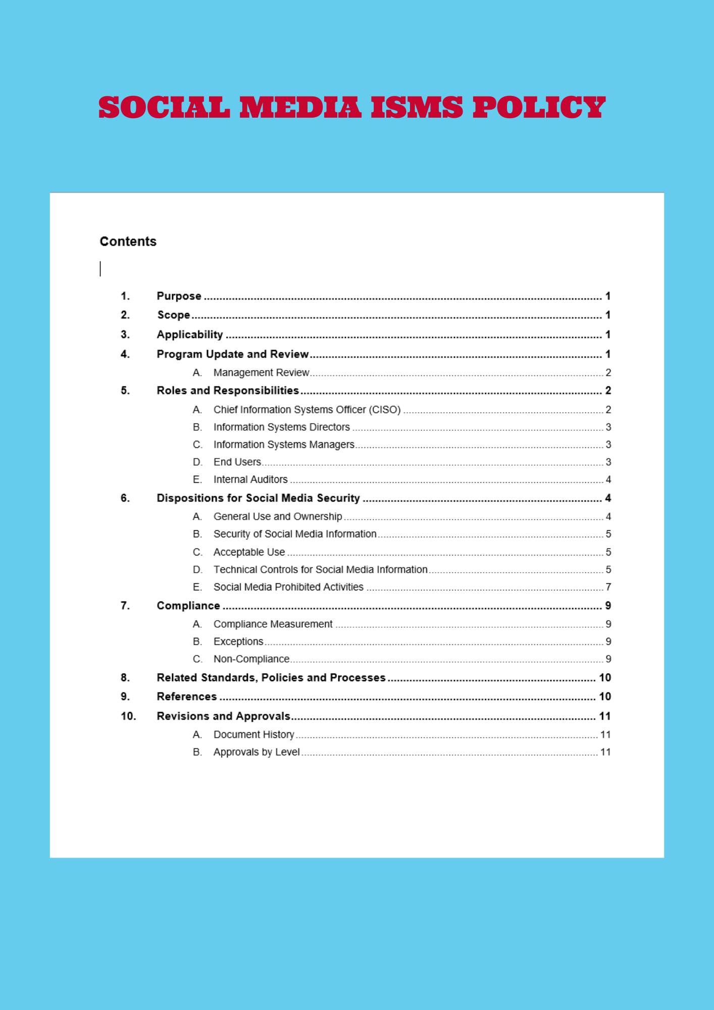 Social Media Information Security Management System (ISMS) Policy Template