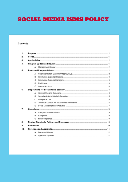 Social Media Information Security Management System (ISMS) Policy Template