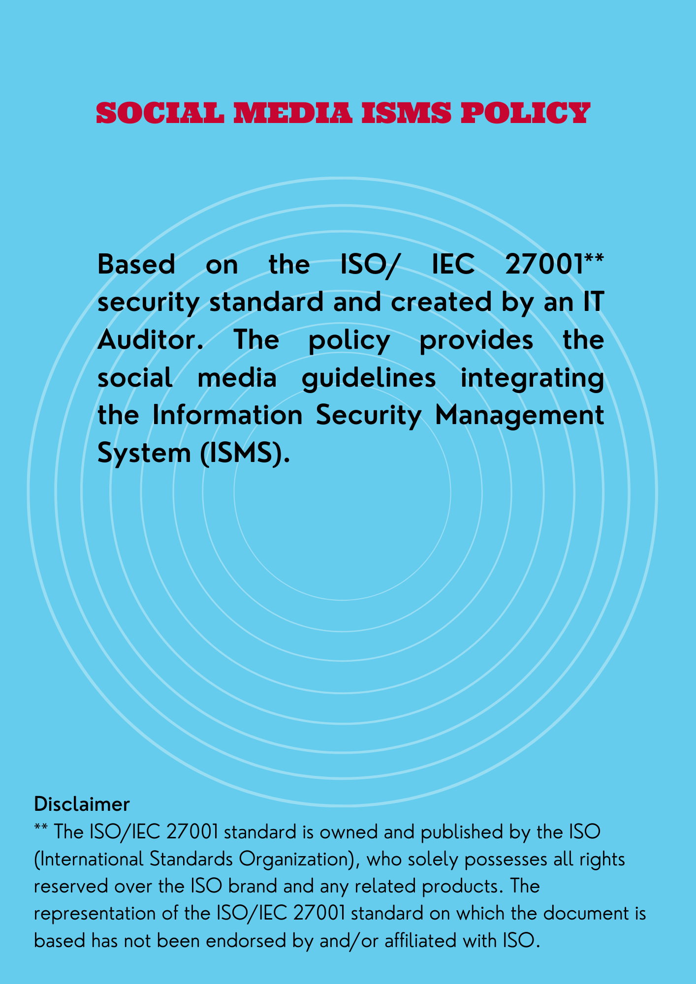 Social Media Information Security Management System (ISMS) Policy Template