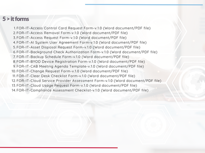 IT Document Templates Package – Contracts, Reports, Logs, Checklists & More