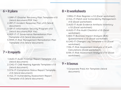 IT Document Templates Package – Contracts, Reports, Logs, Checklists & More