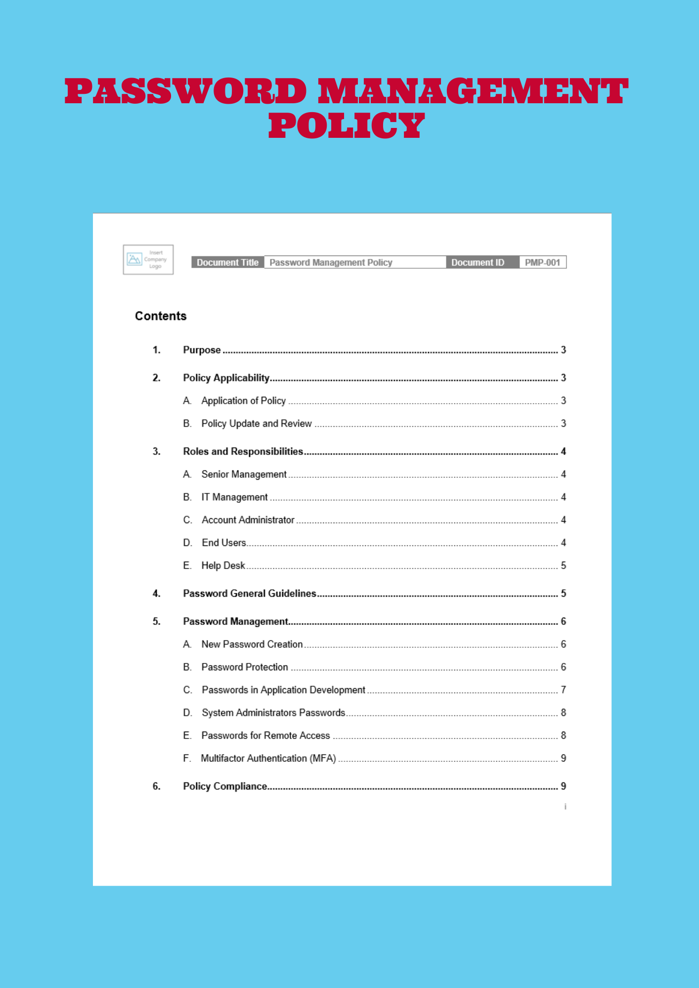 Password Management Policy Template