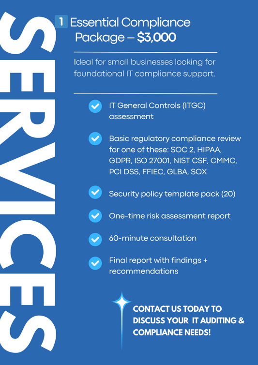 1️⃣ Essential Compliance Services Package – $3,000