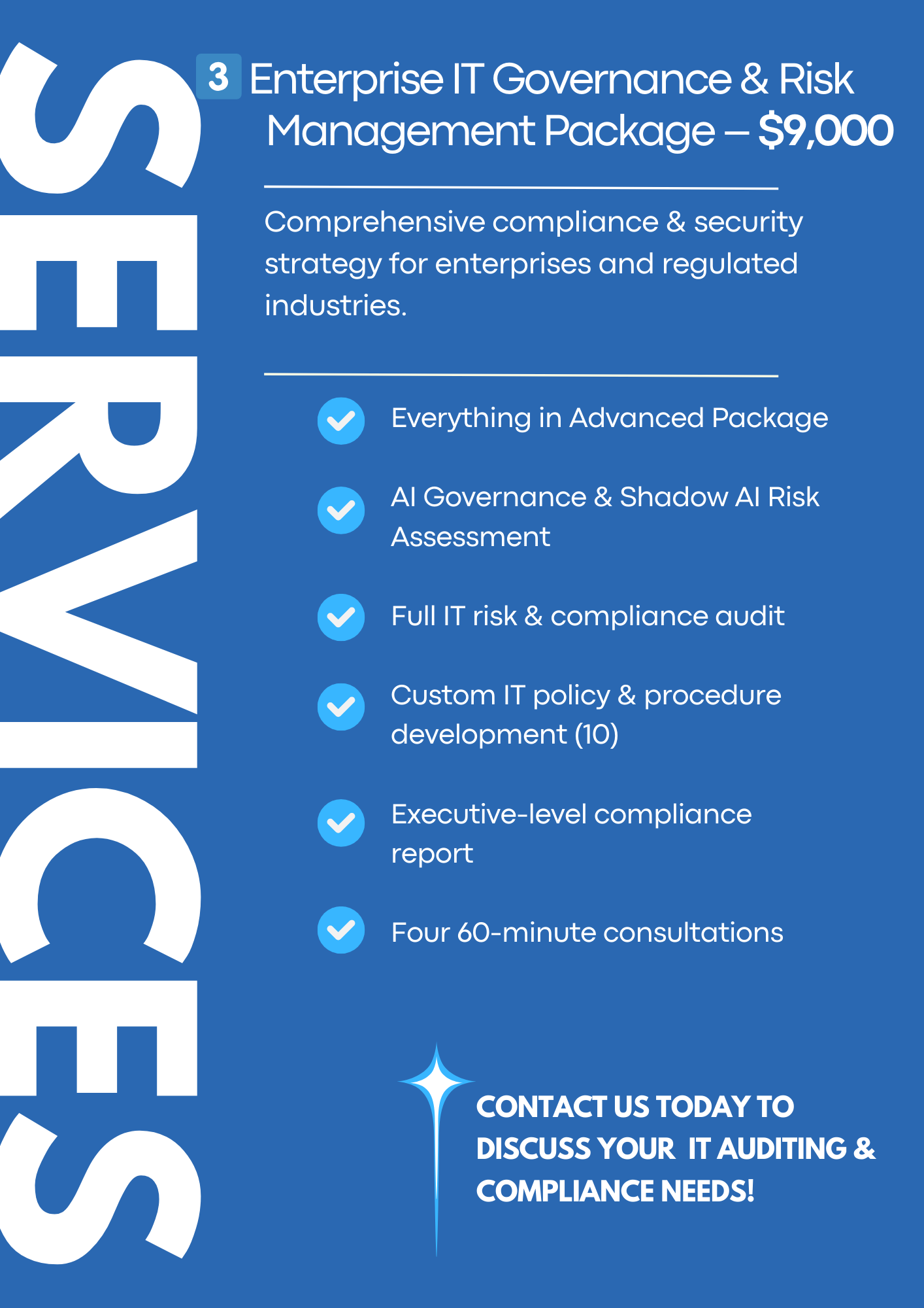 3️⃣ Enterprise IT Governance & Risk Management – $9,000