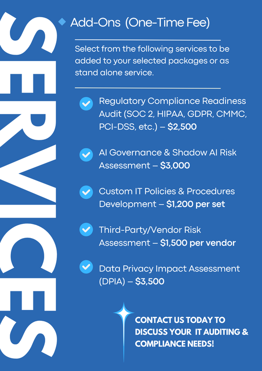 🔷 Add-On Service - AI Governance & Shadow AI Risk Assessment – $3,000
