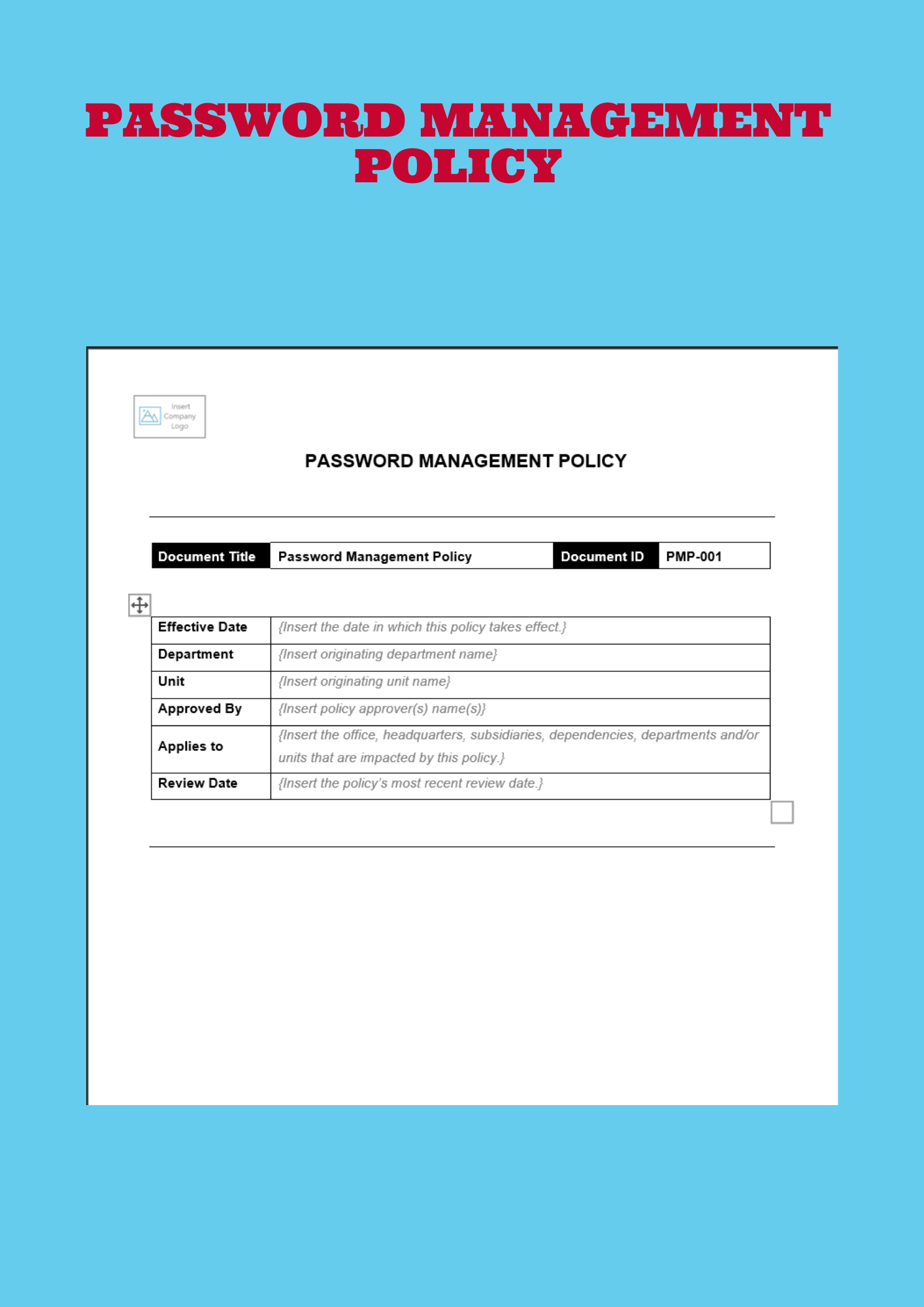 Password Management Policy Template