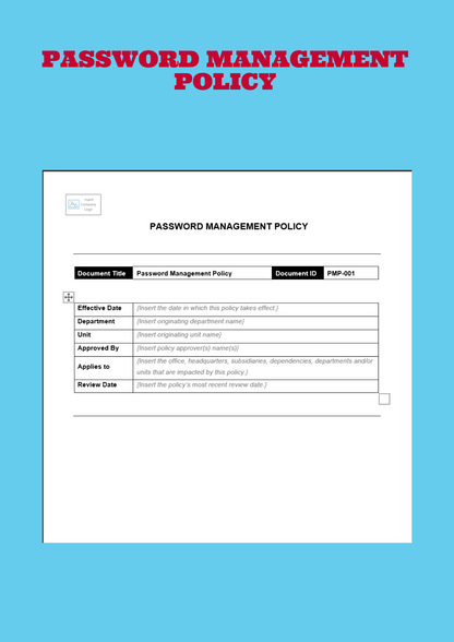 Password Management Policy Template